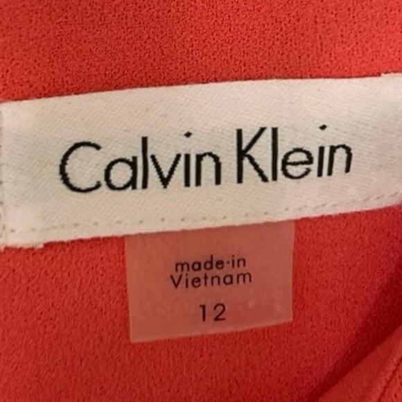 Calvin Klein Watermelon Pink A Line Fit To Flare Dress Mesh Ribbon Detail 12 - Picture 12 of 14